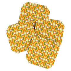 70's Summer' Orange Yellow Green Coaster