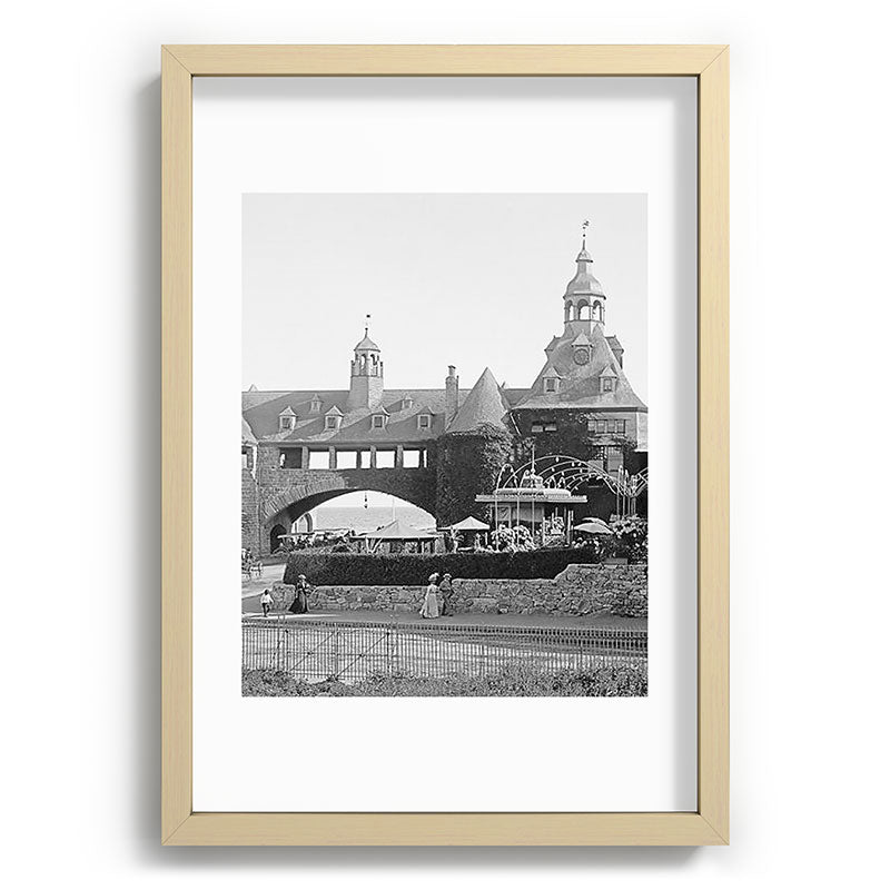 1890 Narragansett Towers & Casino, Narragansett, Rhode Island Framed Art Print
