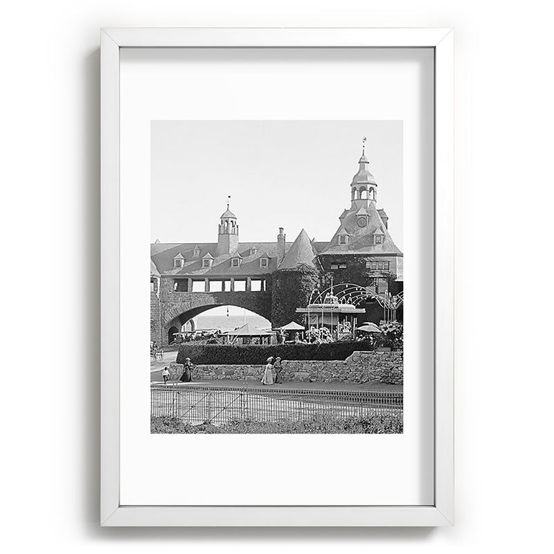 1890 Narragansett Towers & Casino, Narragansett, Rhode Island Framed Art Print