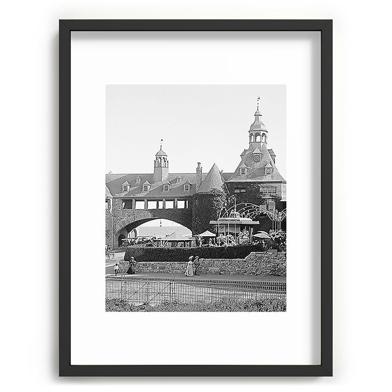 1890 Narragansett Towers & Casino, Narragansett, Rhode Island Framed Art Print