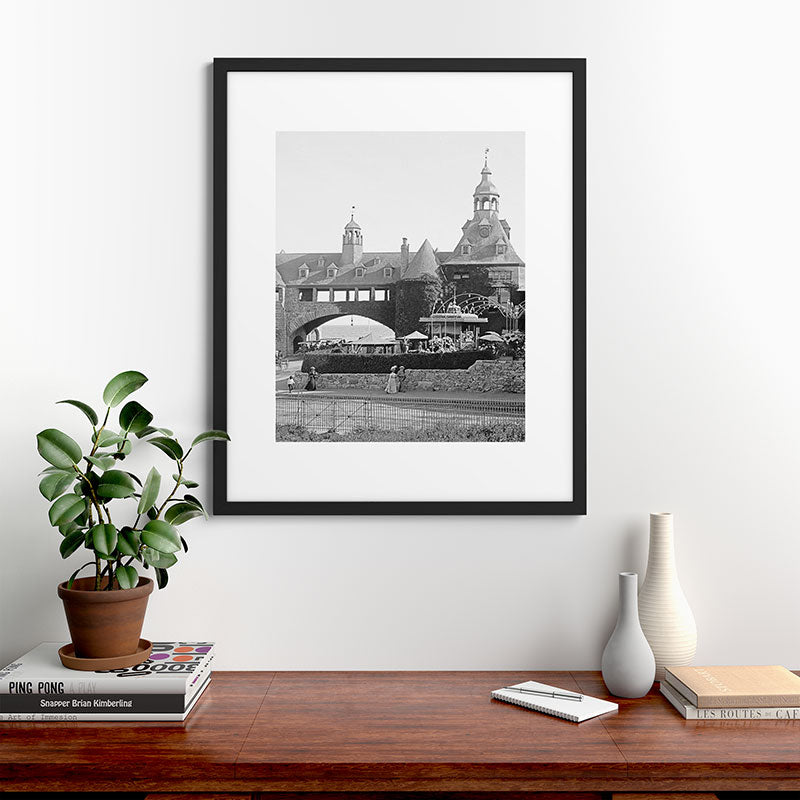1890 Narragansett Towers & Casino, Narragansett, Rhode Island Framed Art Print