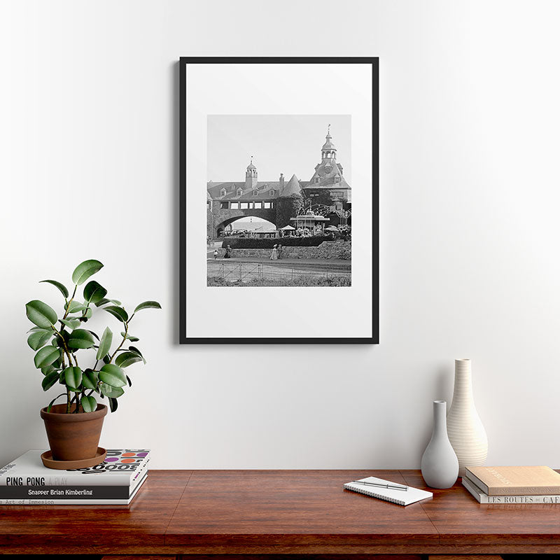 1890 Narragansett Towers & Casino, Narragansett, Rhode Island Framed Art Print