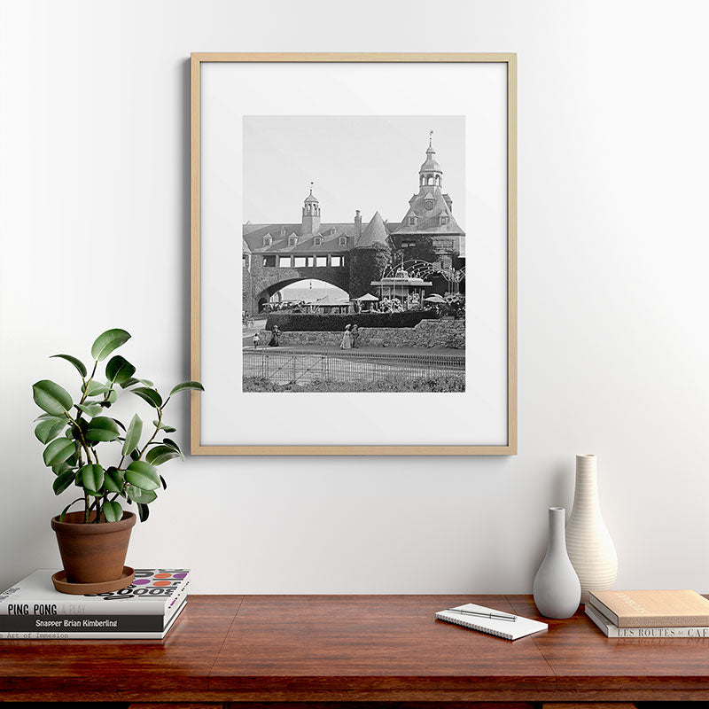1890 Narragansett Towers & Casino, Narragansett, Rhode Island Framed Art Print