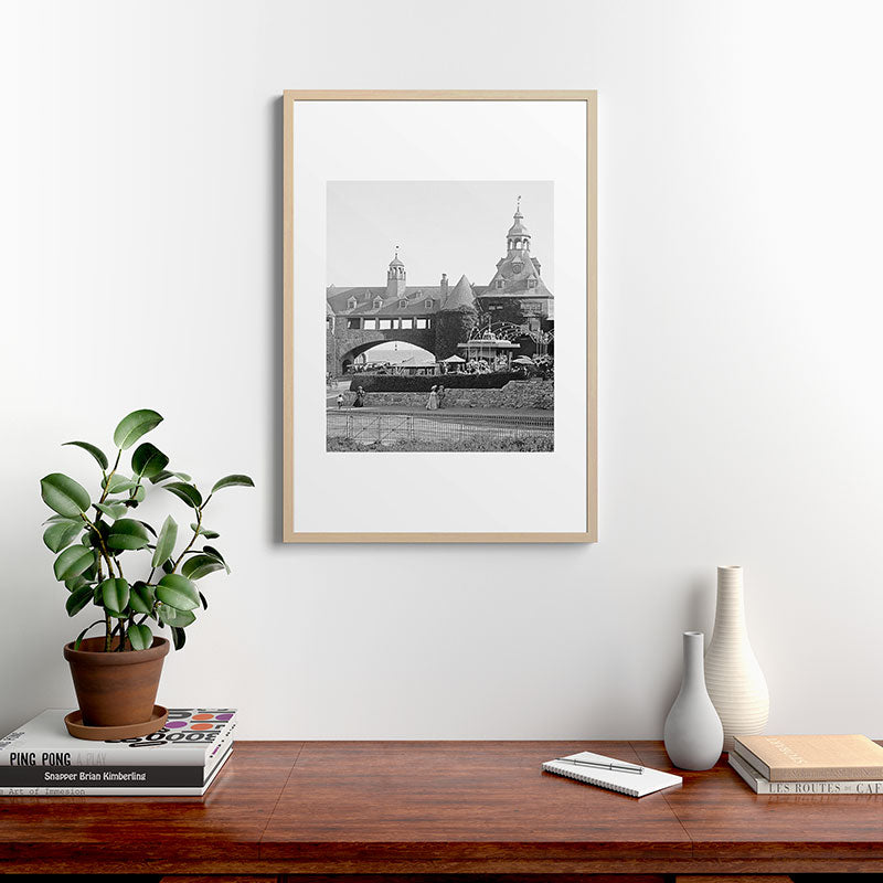 1890 Narragansett Towers & Casino, Narragansett, Rhode Island Framed Art Print
