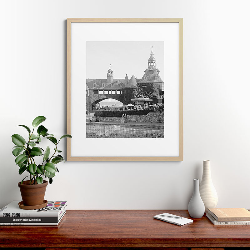 1890 Narragansett Towers & Casino, Narragansett, Rhode Island Framed Art Print