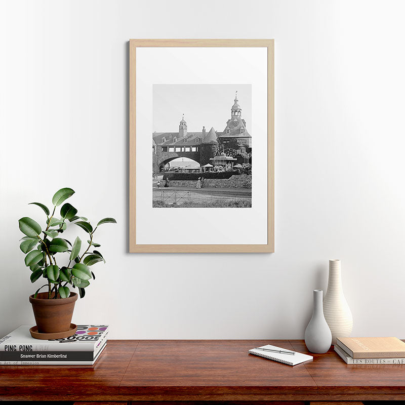 1890 Narragansett Towers & Casino, Narragansett, Rhode Island Framed Art Print
