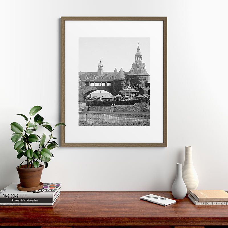 1890 Narragansett Towers & Casino, Narragansett, Rhode Island Framed Art Print
