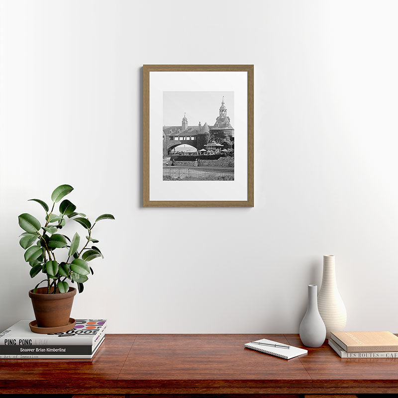 1890 Narragansett Towers & Casino, Narragansett, Rhode Island Framed Art Print