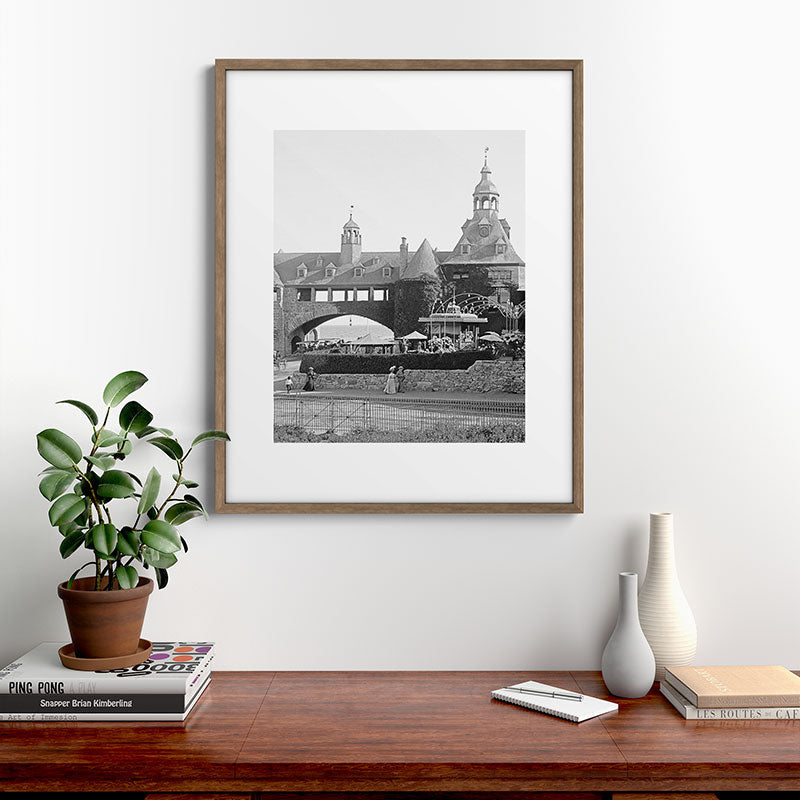 1890 Narragansett Towers & Casino, Narragansett, Rhode Island Framed Art Print