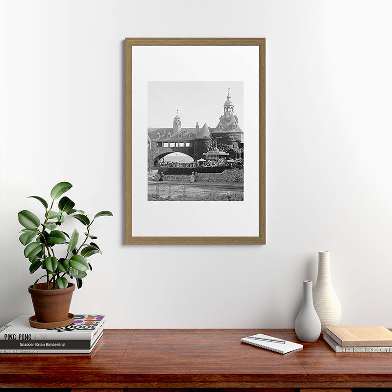 1890 Narragansett Towers & Casino, Narragansett, Rhode Island Framed Art Print