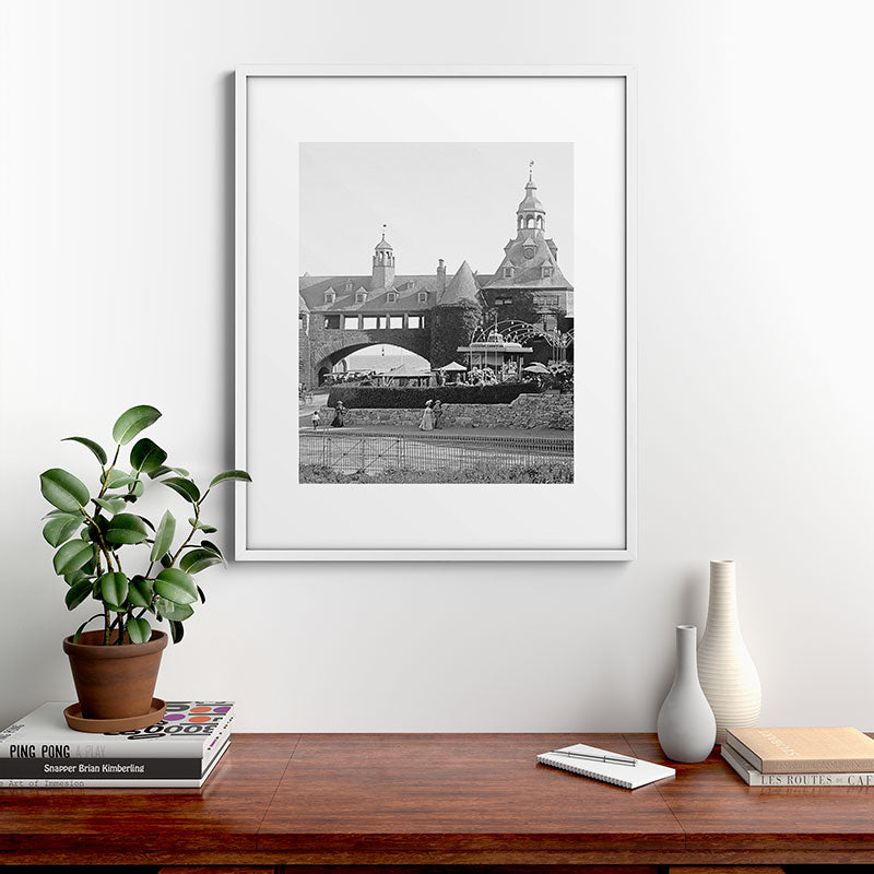 1890 Narragansett Towers & Casino, Narragansett, Rhode Island Framed Art Print