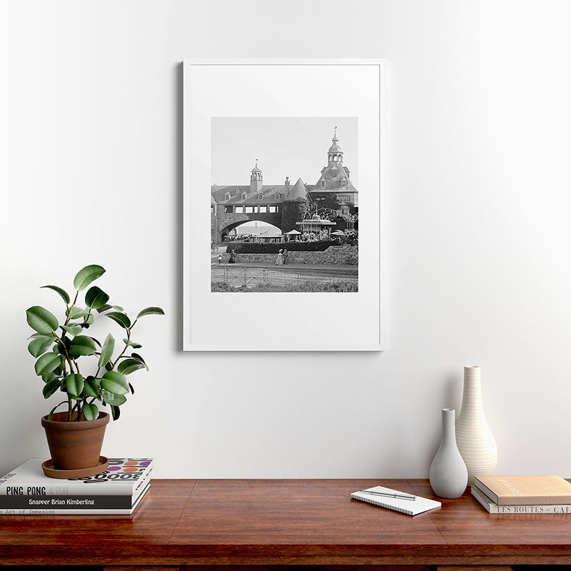 1890 Narragansett Towers & Casino, Narragansett, Rhode Island Framed Art Print