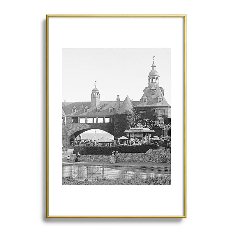 1890 Narragansett Towers & Casino, Narragansett, Rhode Island Framed Art Print