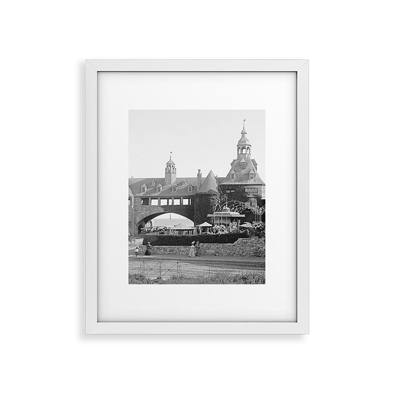 1890 Narragansett Towers & Casino, Narragansett, Rhode Island Framed Art Print