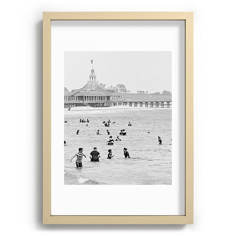 1895 Narragansett Pier and Beach, Narragansett, Rhode Island Framed Art Print