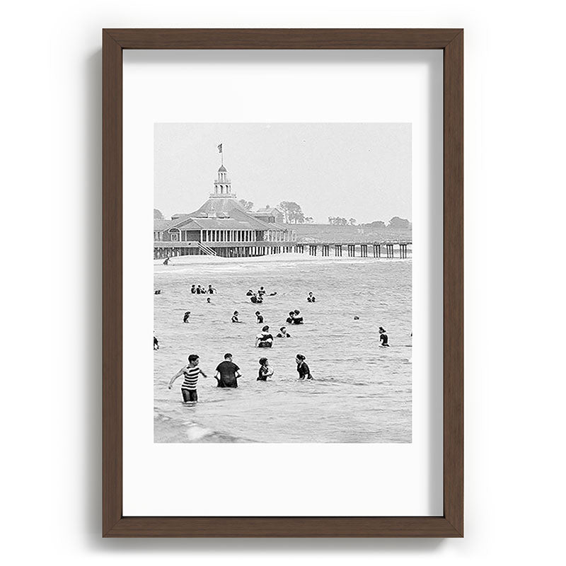 1895 Narragansett Pier and Beach, Narragansett, Rhode Island Framed Art Print