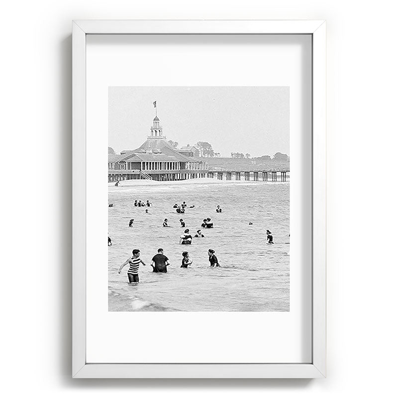 1895 Narragansett Pier and Beach, Narragansett, Rhode Island Framed Art Print