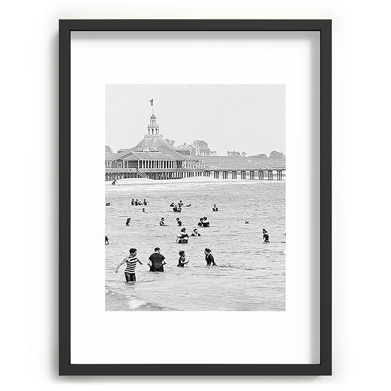 1895 Narragansett Pier and Beach, Narragansett, Rhode Island Framed Art Print