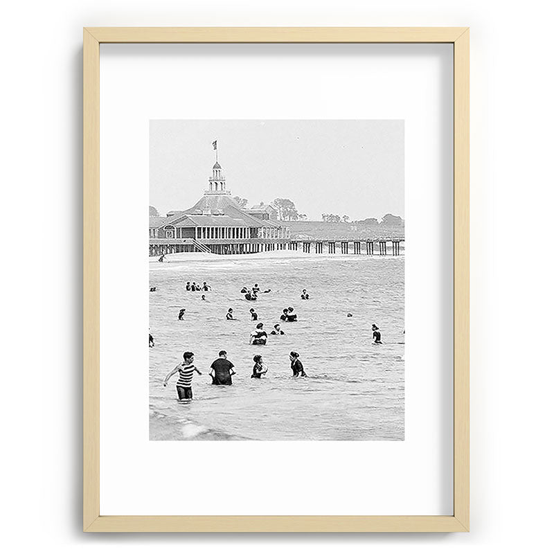 1895 Narragansett Pier and Beach, Narragansett, Rhode Island Framed Art Print