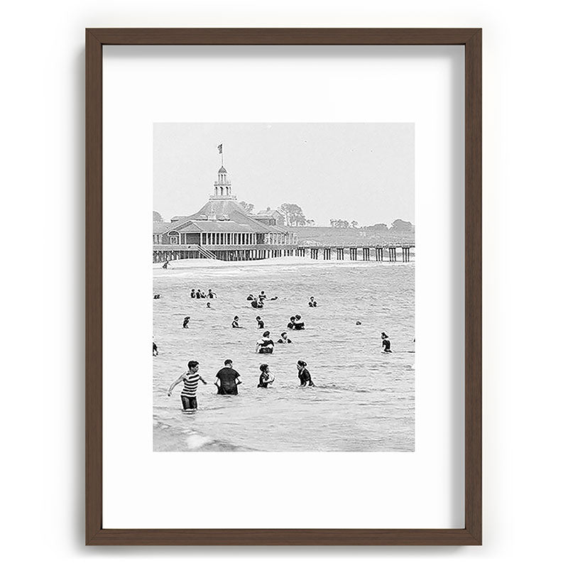 1895 Narragansett Pier and Beach, Narragansett, Rhode Island Framed Art Print