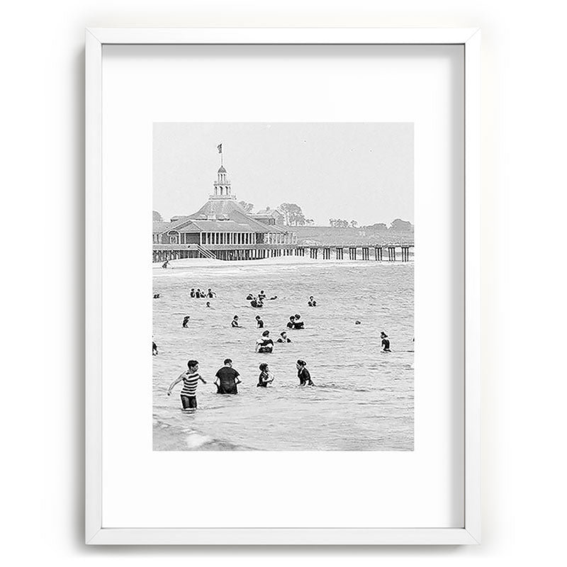 1895 Narragansett Pier and Beach, Narragansett, Rhode Island Framed Art Print