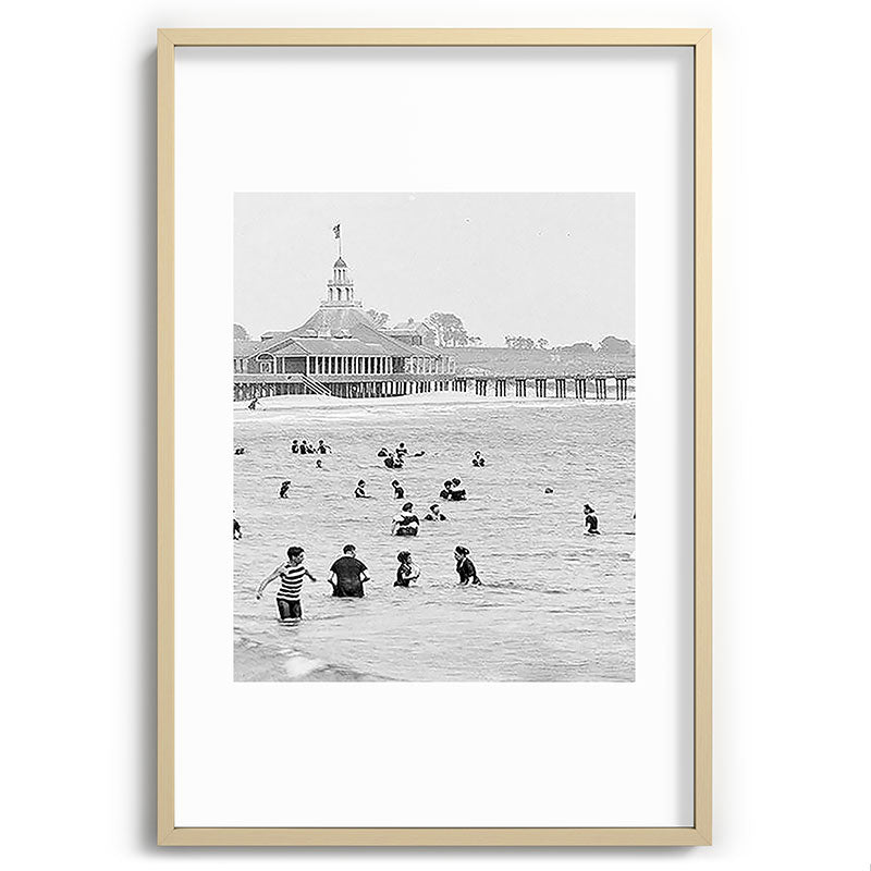 1895 Narragansett Pier and Beach, Narragansett, Rhode Island Framed Art Print