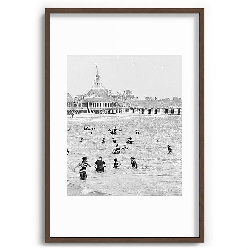 1895 Narragansett Pier and Beach, Narragansett, Rhode Island Framed Art Print