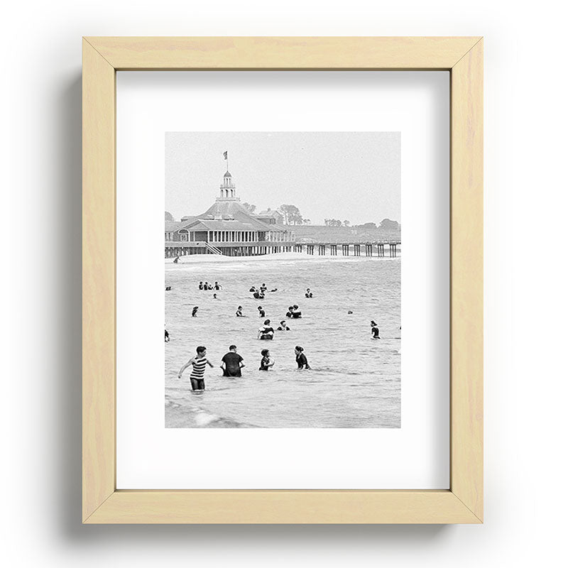 1895 Narragansett Pier and Beach, Narragansett, Rhode Island Framed Art Print