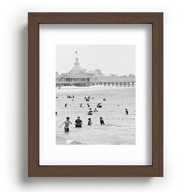 1895 Narragansett Pier and Beach, Narragansett, Rhode Island Framed Art Print