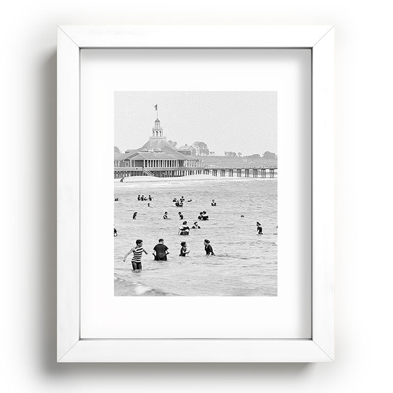 1895 Narragansett Pier and Beach, Narragansett, Rhode Island Framed Art Print