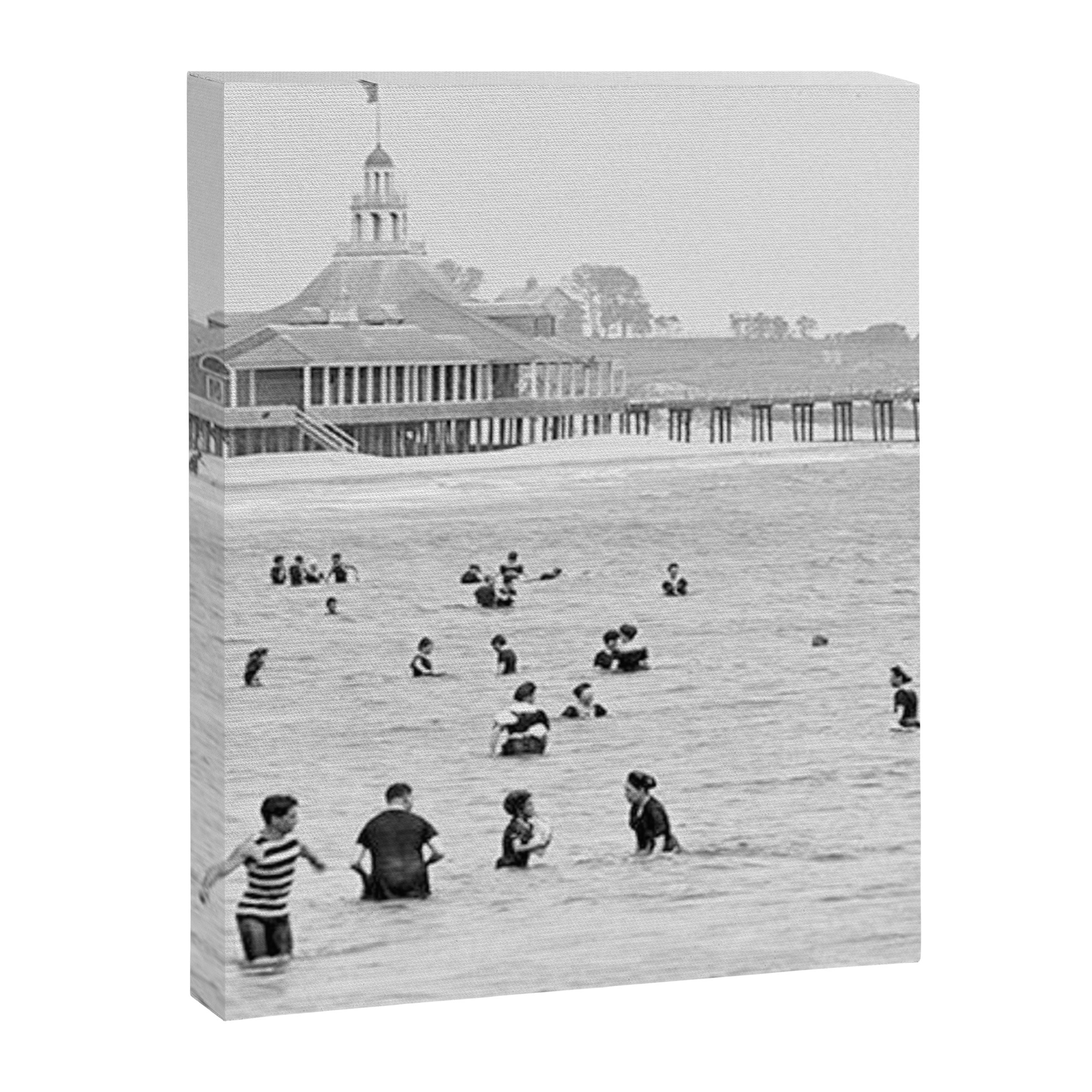 1895 Narragansett Pier and Beach, Narragansett, Rhode Island Canvas Print
