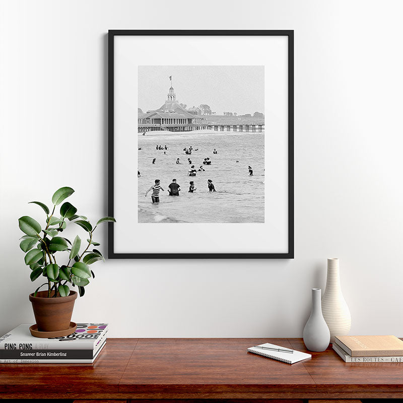 1895 Narragansett Pier and Beach, Narragansett, Rhode Island Framed Art Print