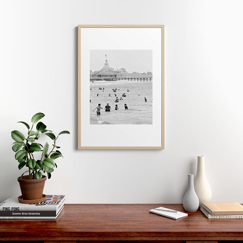 1895 Narragansett Pier and Beach, Narragansett, Rhode Island Framed Art Print
