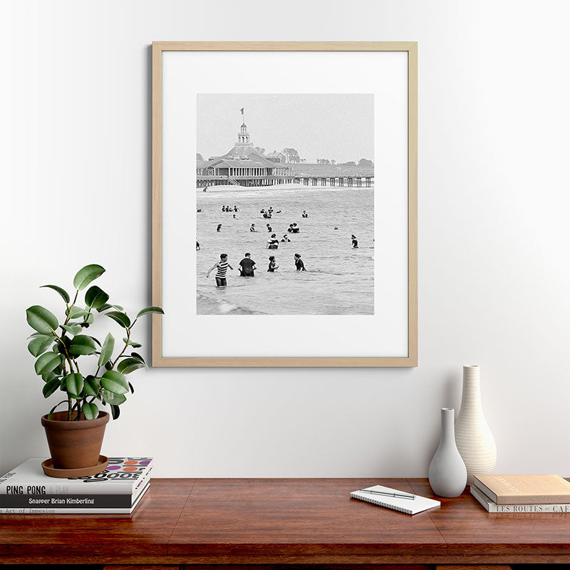 1895 Narragansett Pier and Beach, Narragansett, Rhode Island Framed Art Print