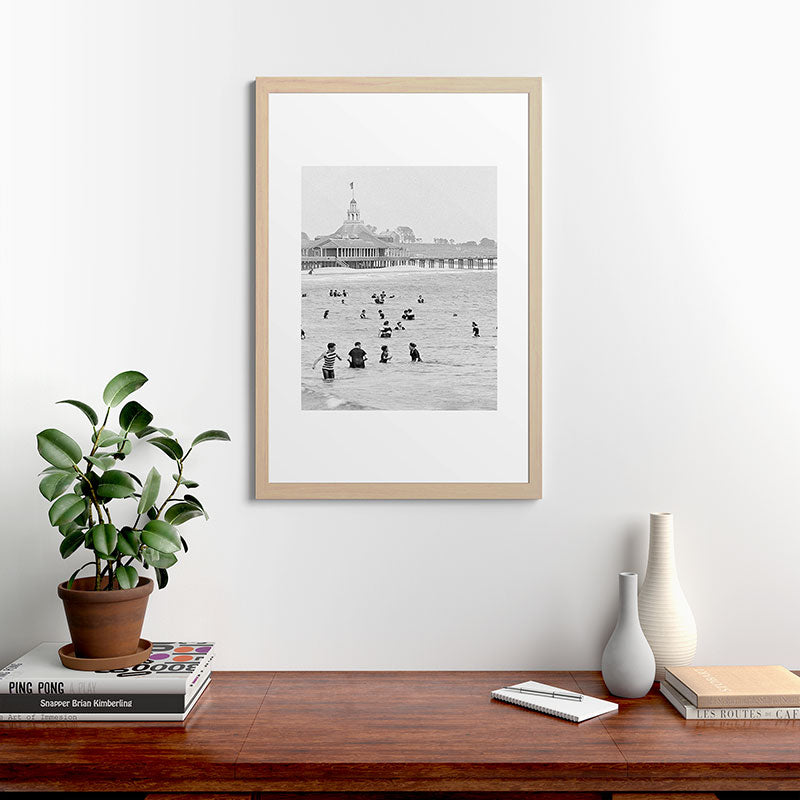 1895 Narragansett Pier and Beach, Narragansett, Rhode Island Framed Art Print