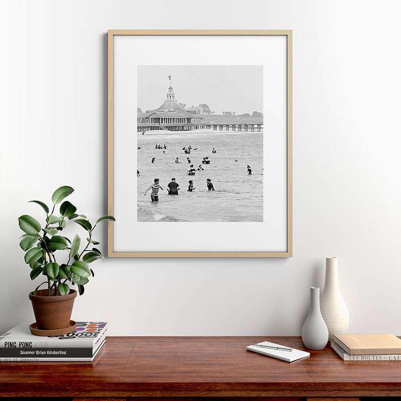 1895 Narragansett Pier and Beach, Narragansett, Rhode Island Framed Art Print