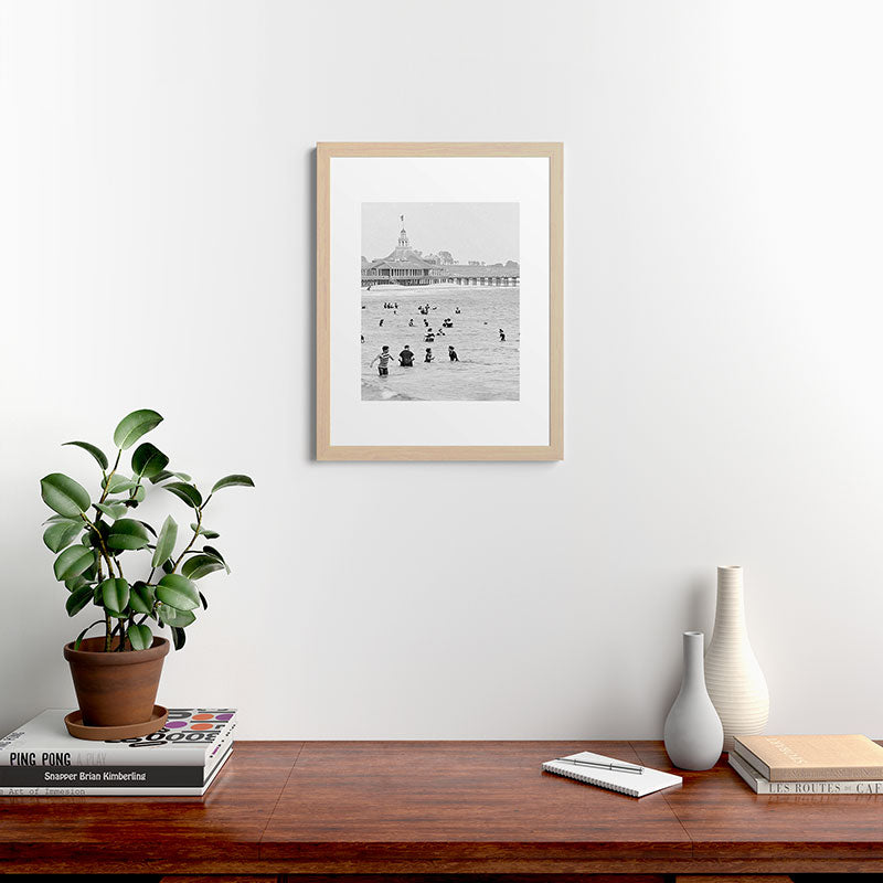 1895 Narragansett Pier and Beach, Narragansett, Rhode Island Framed Art Print