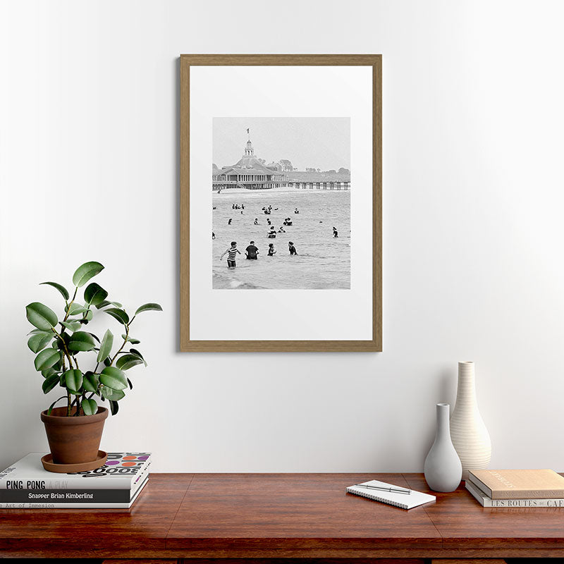 1895 Narragansett Pier and Beach, Narragansett, Rhode Island Framed Art Print