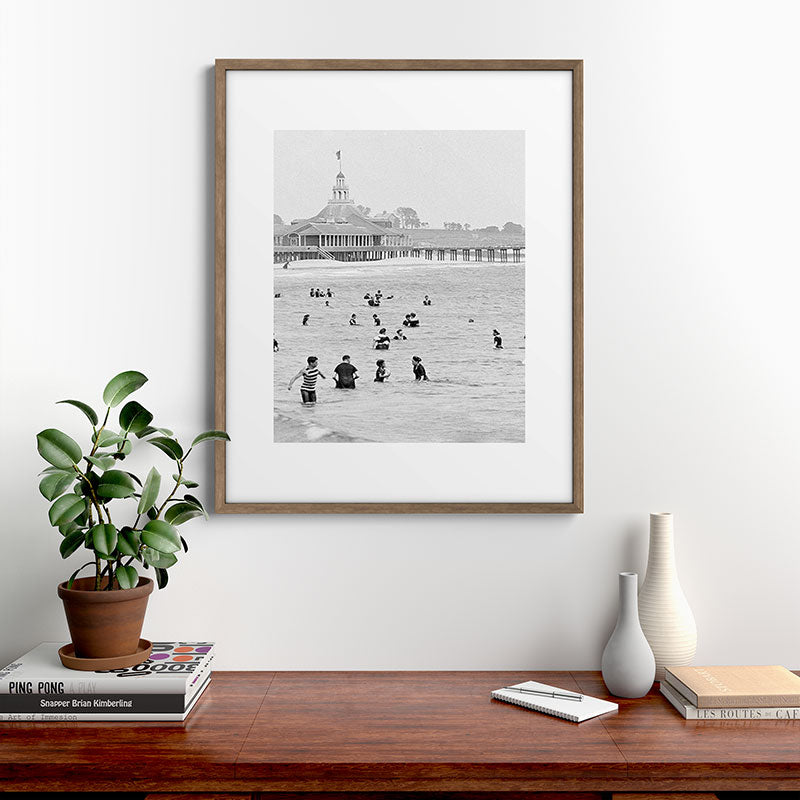1895 Narragansett Pier and Beach, Narragansett, Rhode Island Framed Art Print