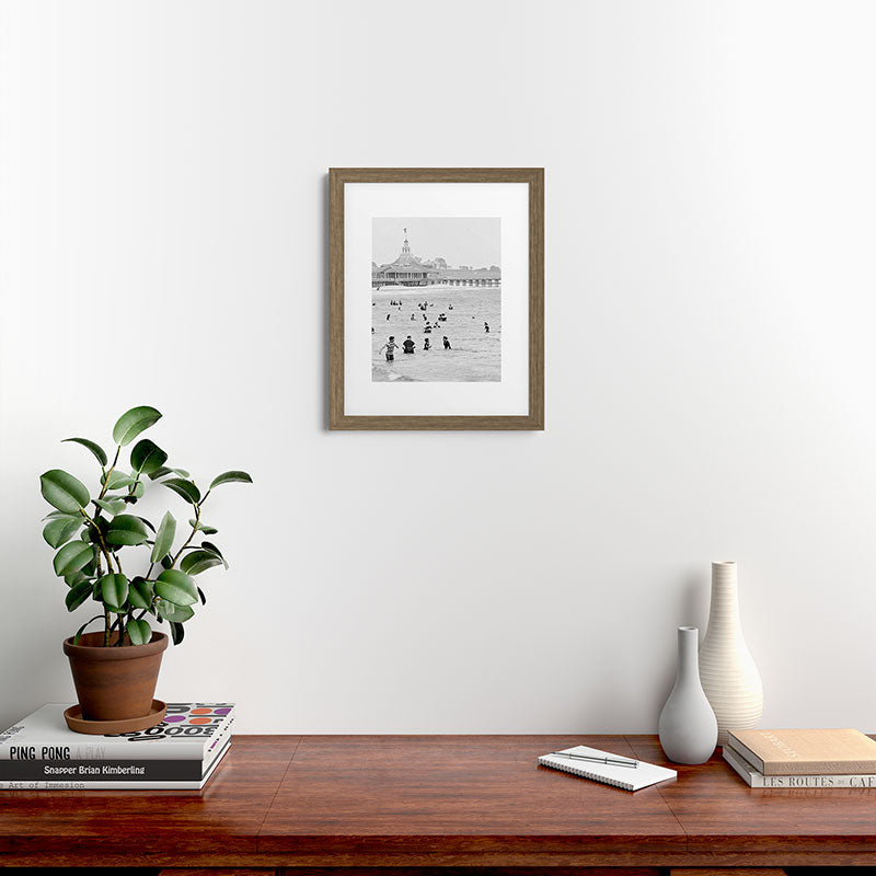 1895 Narragansett Pier and Beach, Narragansett, Rhode Island Framed Art Print