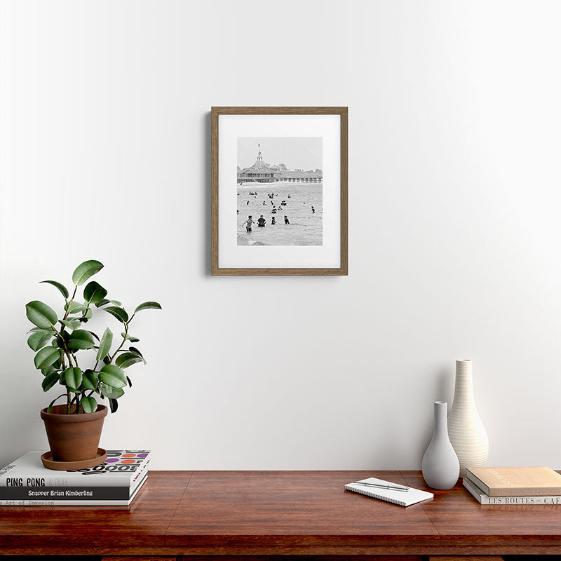 1895 Narragansett Pier and Beach, Narragansett, Rhode Island Framed Art Print