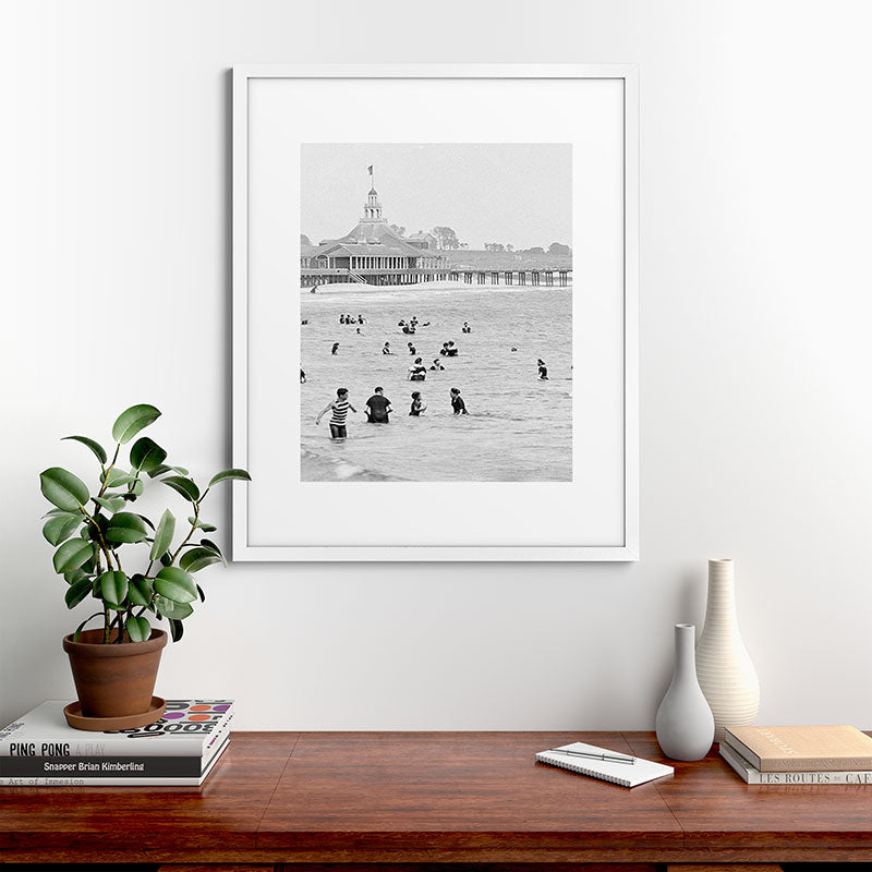1895 Narragansett Pier and Beach, Narragansett, Rhode Island Framed Art Print