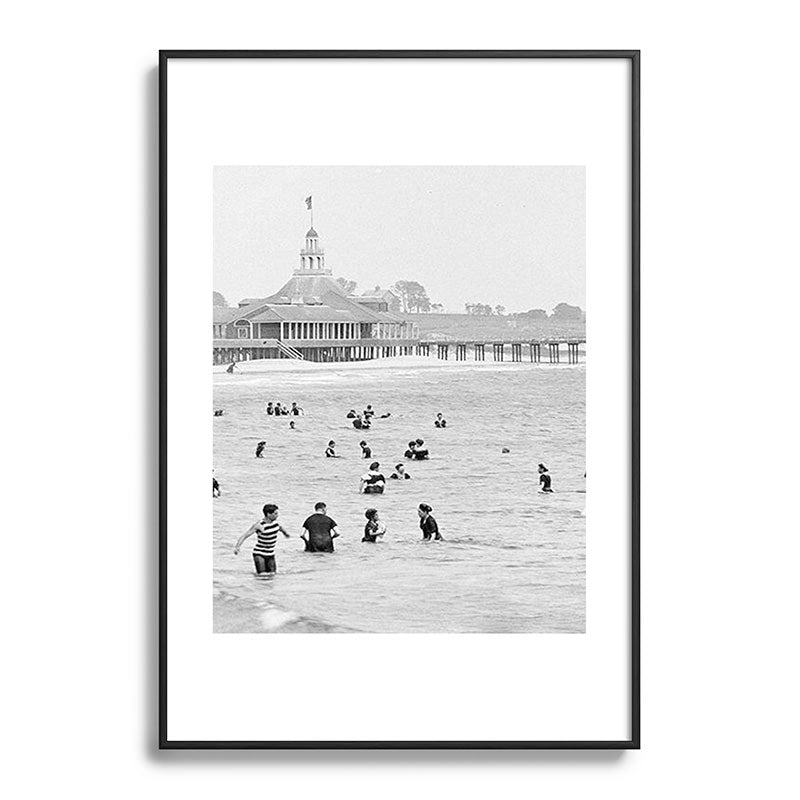 1895 Narragansett Pier and Beach, Narragansett, Rhode Island Framed Art Print