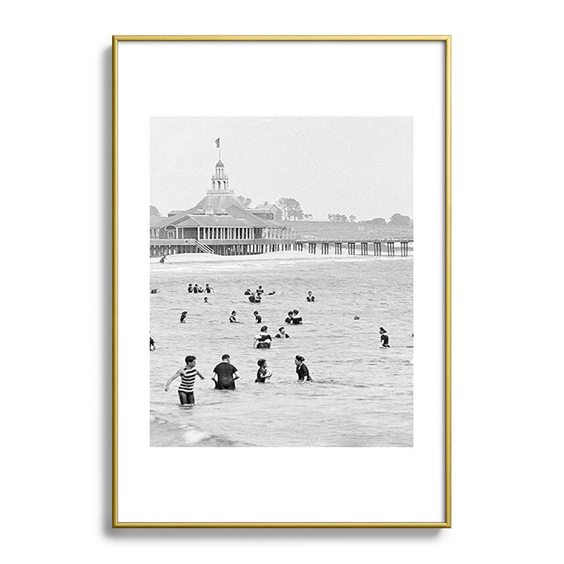 1895 Narragansett Pier and Beach, Narragansett, Rhode Island Framed Art Print