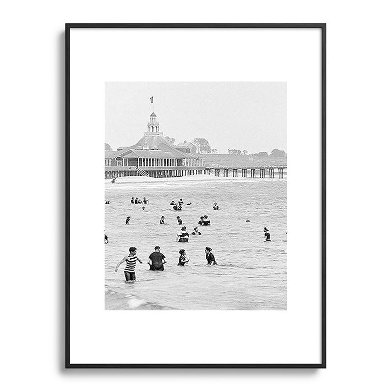 1895 Narragansett Pier and Beach, Narragansett, Rhode Island Framed Art Print