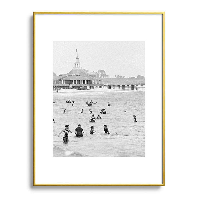 1895 Narragansett Pier and Beach, Narragansett, Rhode Island Framed Art Print