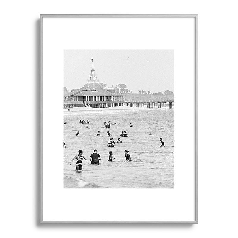 1895 Narragansett Pier and Beach, Narragansett, Rhode Island Framed Art Print
