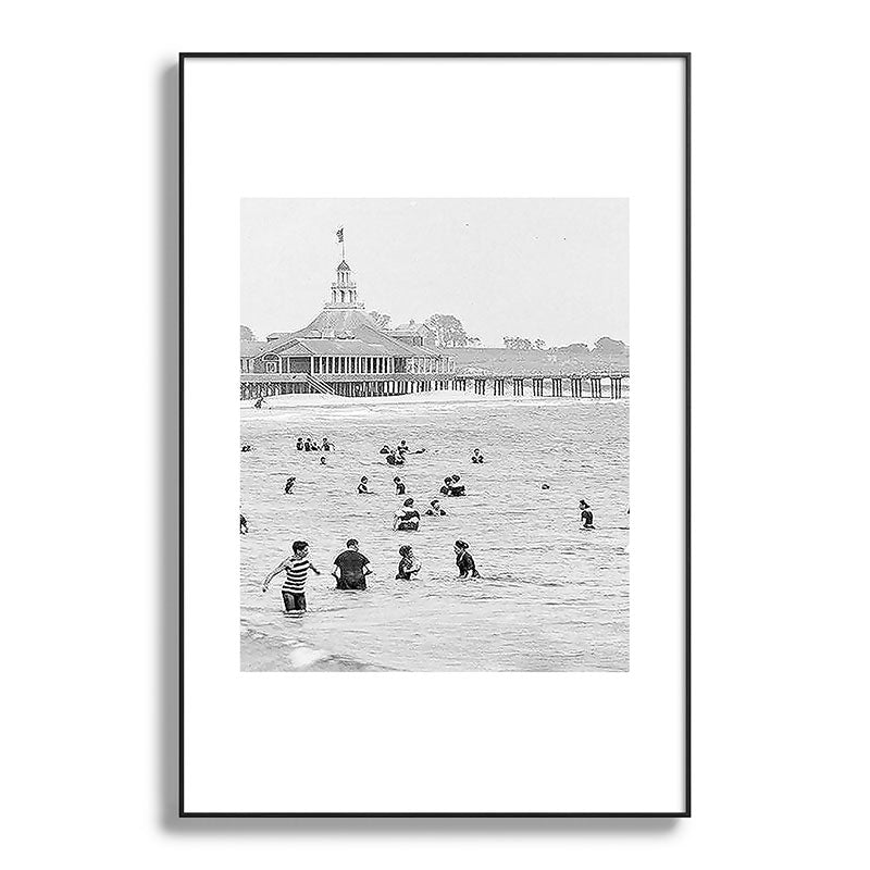 1895 Narragansett Pier and Beach, Narragansett, Rhode Island Framed Art Print