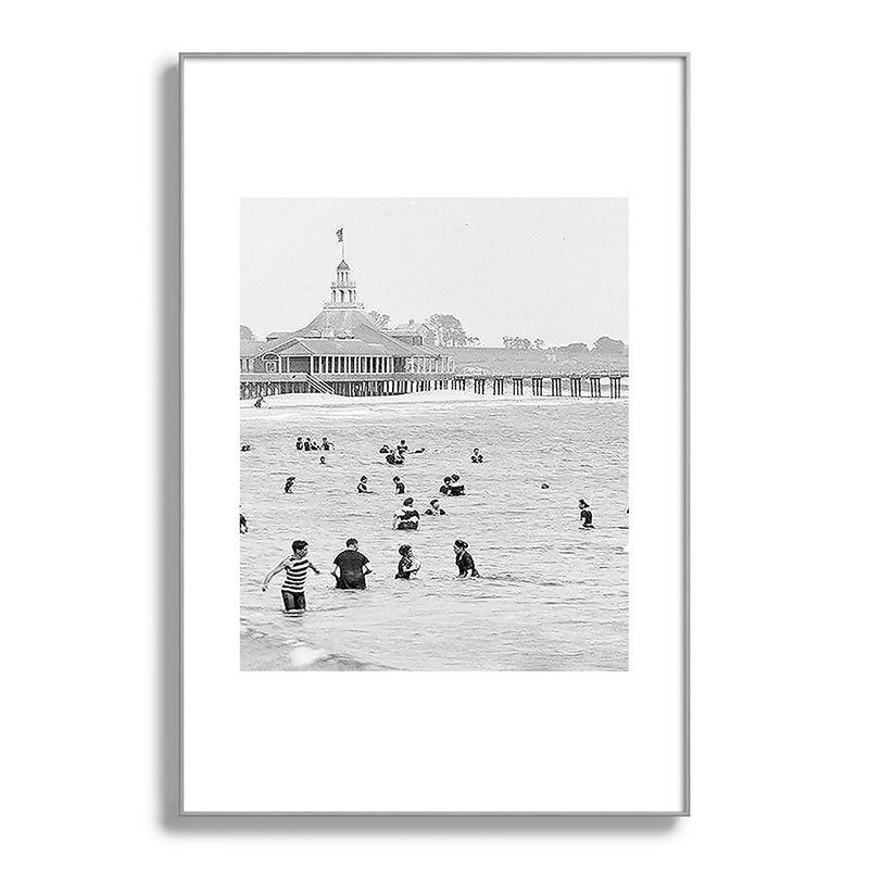 1895 Narragansett Pier and Beach, Narragansett, Rhode Island Framed Art Print