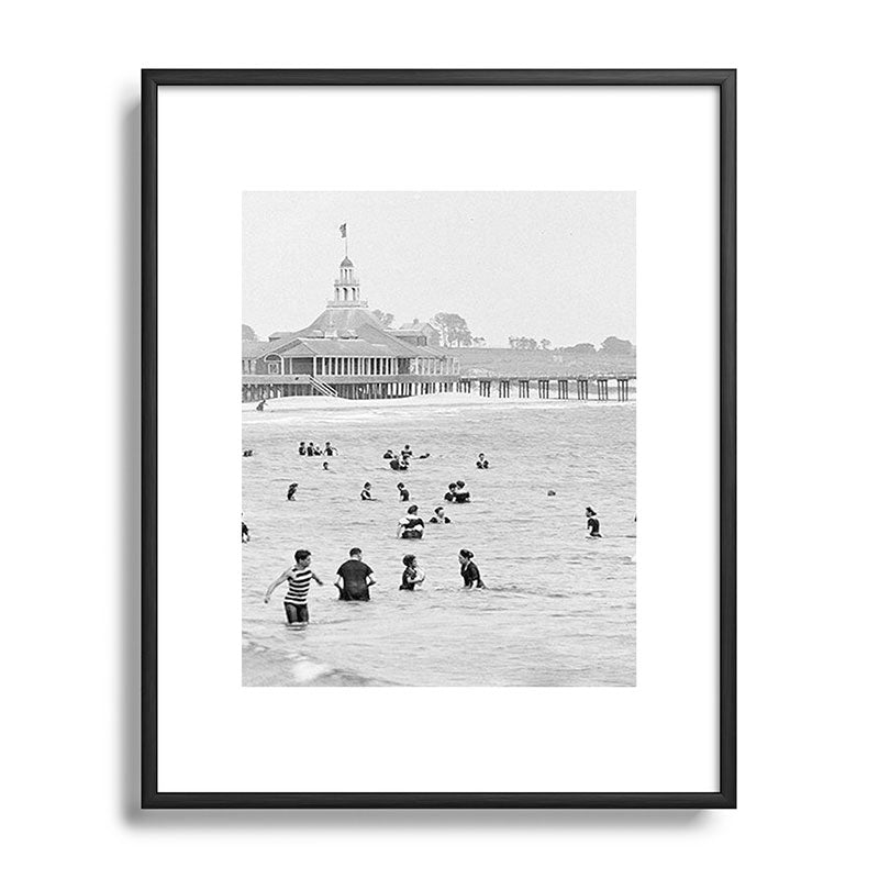 1895 Narragansett Pier and Beach, Narragansett, Rhode Island Framed Art Print